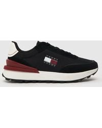 Tommy Hilfiger - Technical Runner Trainers In Black & Red - Lyst