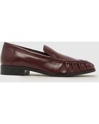 schuh - Lapis Leather Ruched Loafer Flats - Lyst
