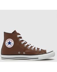 Converse - All Star Hi Faux Leather Trainers In - Lyst