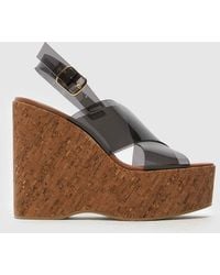schuh - Valentina Clear Wedge Sandals - Lyst
