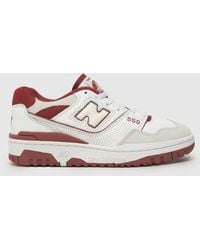 New Balance - 550 Trainers In White & Red - Lyst