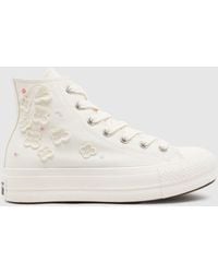 Converse - All Star Lift Hi Flower Play Trainers In - Lyst