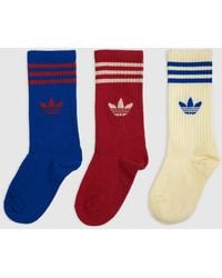 adidas - Kids Stripe Crew Socks 3Pk - Lyst