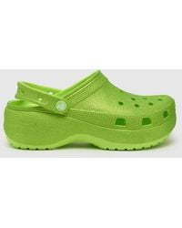 Crocs™ - Classic Platform Glitter Clog Sandals In - Lyst