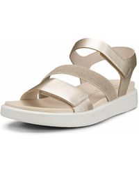 Ecco - Flowt 273713 Leather Textile Pure White Gold Sandalen 37 EU - Lyst