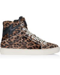 Zadig & Voltaire - Zadig Voltaire High Flash Printed Cowskin Wit Schuhe - Lyst