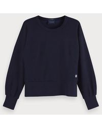 Scotch & Soda Basic Sweater Met Ronde Hals - Blauw