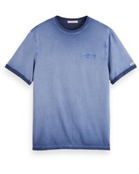 Scotch & Soda - Garment-Dyed Embroidered Logo T-Shirt - Lyst