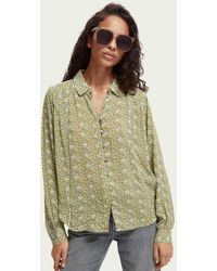 Long-sleeve Jacquard Shirt With Embroidered Trimming Scotch & Soda Women Clothing Shirts Long sleeved Shirts 