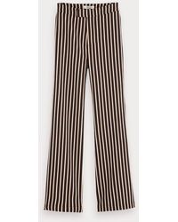 Scotch & Soda Gestreepte Flared Broek - Zwart