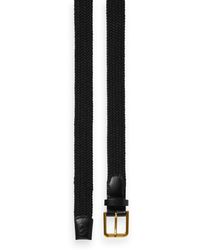 Scotch & Soda - Leather Trimmed Canvas Cord Belt - Lyst