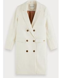 Scotch & Soda Lange Double-breasted Jas - Wit