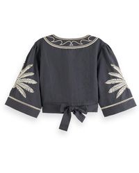 Scotch & Soda - Embroidered Crop Top - Lyst