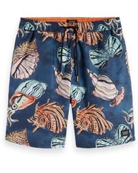 Scotch & Soda - 'Long Length Swim Short With All Over Print - Lyst