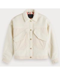 Scotch & Soda Oversized Truckerjack Van Een Wolmix - Naturel