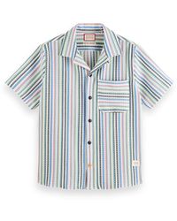 Scotch & Soda - Structured Short Sleeve Stripe Shirt - Lyst