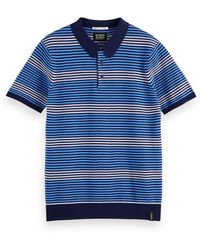 Scotch & Soda - 'Striped Knit Polo Shirt - Lyst