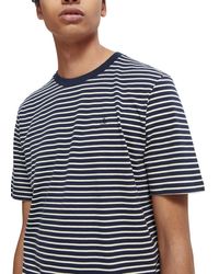 Scotch & Soda - 'Organic Cotton Striped Crew Neck T-Shirt - Lyst