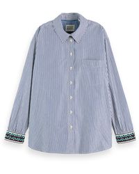 Scotch & Soda - Oversized Striped Button Down Shirt - Lyst