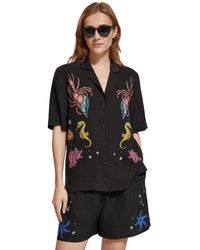 Scotch & Soda - Placement Printed Camp Shirt - Lyst