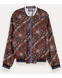 Scotch & Soda Omkeerbaar Bomberjack Met Lange Mouwen En Rits - Bruin