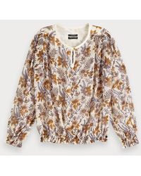 Scotch & Soda Transparante Top Met Bloemenprint - Naturel