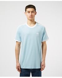 adidas originals california 3 stripe t shirt blue