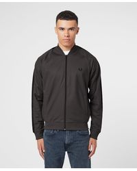 Fred Perry Tonal Tape Bomber Track Top - Grey