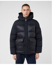 Tommy Hilfiger Tech Parka Jacket in Black for Men | Lyst