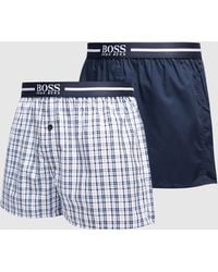 BOSS by HUGO BOSS 2 Pack Woven Boxer Shorts - Blue