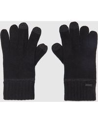 hugo boss leather gloves mens