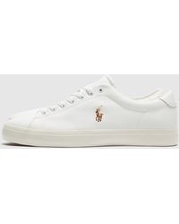 polo ralph lauren white longwood trainers