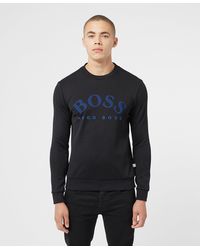 boss mesh crew sweatshirt