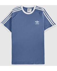 adidas originals california 3 stripe t shirt blue