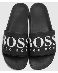 BOSS by HUGO BOSS Solar Slide Logo Slides - Black