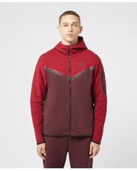 Nike Tech Fleece Full Zip Hoodie - Red