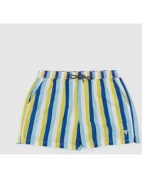 Guess Woven Stripe Swim Shorts - Yellow