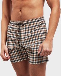 aquascutum check swim shorts