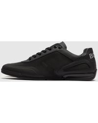 hugo boss mens black trainers