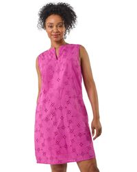 Roman - Petite Floral Embroidered Shift Dress - Lyst