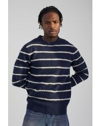 Brave Soul - High Crew Neck Striped Knit Jumper - Lyst