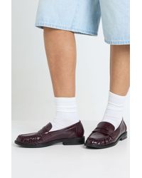 Boohoo - Patent Ruched Loafers - Lyst