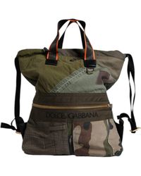 Dolce & Gabbana - Militärgrüner Patchwork-Rucksack - Lyst
