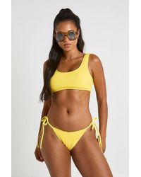 Boohoo - Textured Scoop Bikini Top - Lyst