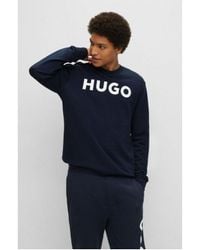 HUGO - Dem Logo Crew Neck Sweatshirt - Lyst