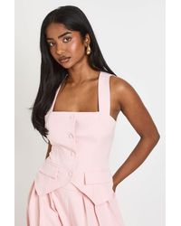 Boohoo - Square Neck Tailored Waistcoat - Lyst