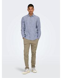 ONLY - Solid Patterned Straight Chinos - Lyst