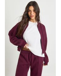 Boohoo - Zip Through Bomber Straight Leg Tracksuit - Lyst
