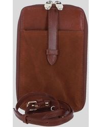 Ashwood Leather - Real And Suede Slim Crossbody Phone Pouch With 8 Card Slots - Lyst