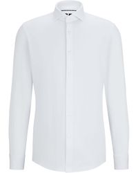 BOSS - P-hank-spread-c1-222 Slim Fit Overhemd In Wit - Lyst